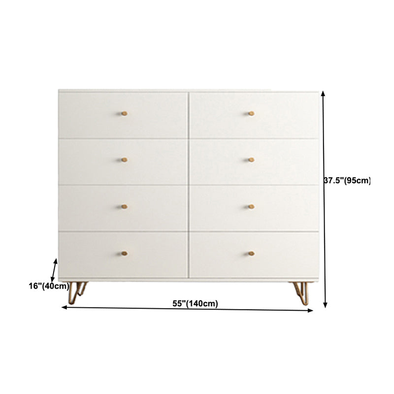 Modern Accent Chest Rectangle Accent Cabinet with Drawers in White