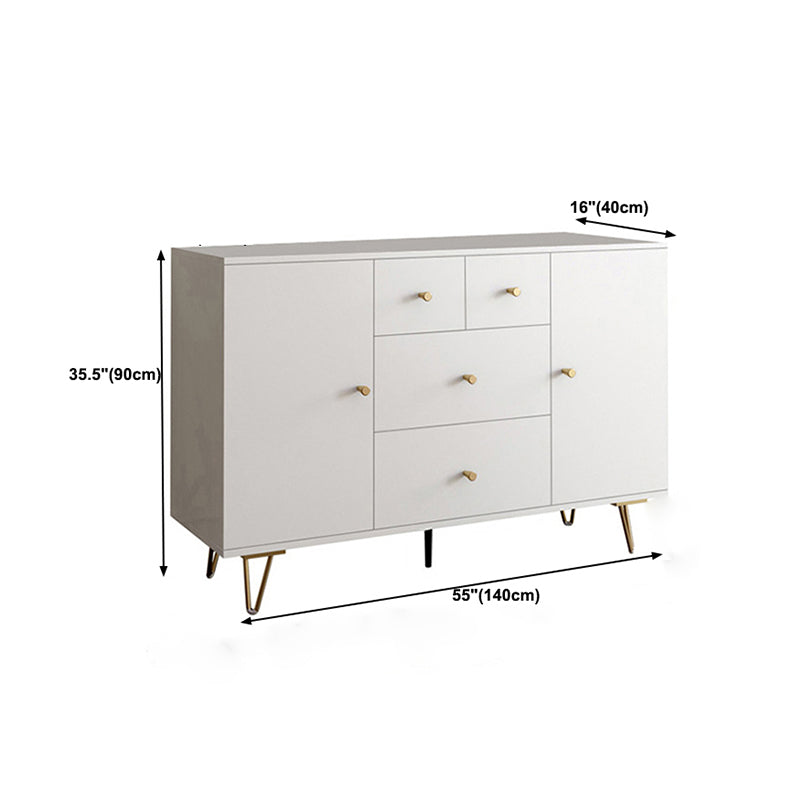 Modern Accent Chest Rectangle Accent Cabinet with Drawers in White