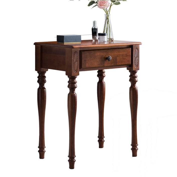 Traditional Rubberwood Bedroom Storage Box 1 Drawers Vanity Table