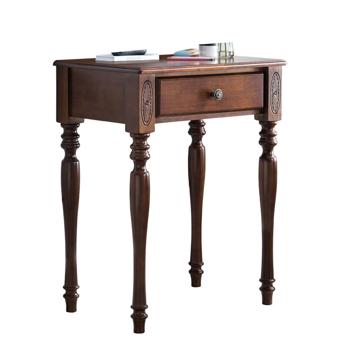 Traditional Rubberwood Bedroom Storage Box 1 Drawers Vanity Table