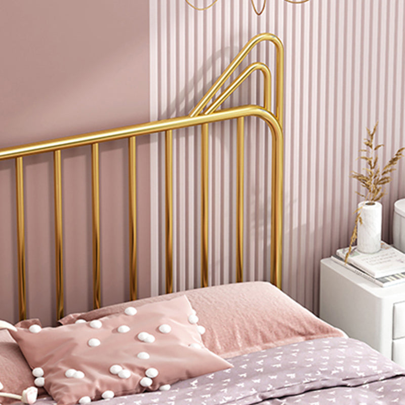 Contemporary Standard Bed with Headboard Open-Frame Metal Bed
