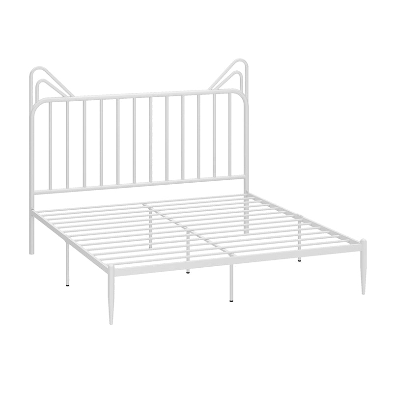 Contemporary Standard Bed with Headboard Open-Frame Metal Bed