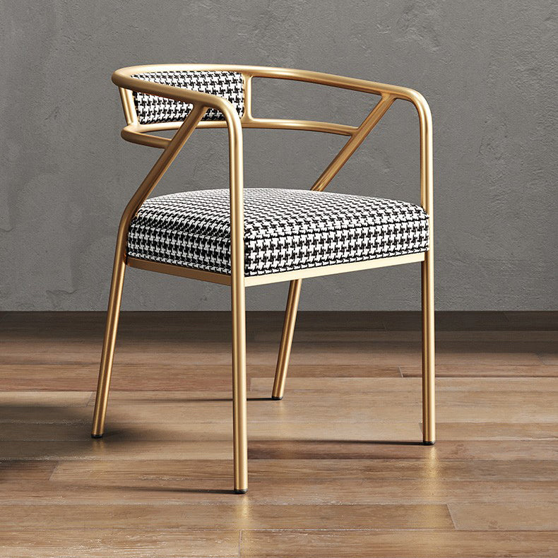 Metal Frame Office Chair with Fixed Arms Contemporary Conference Chair