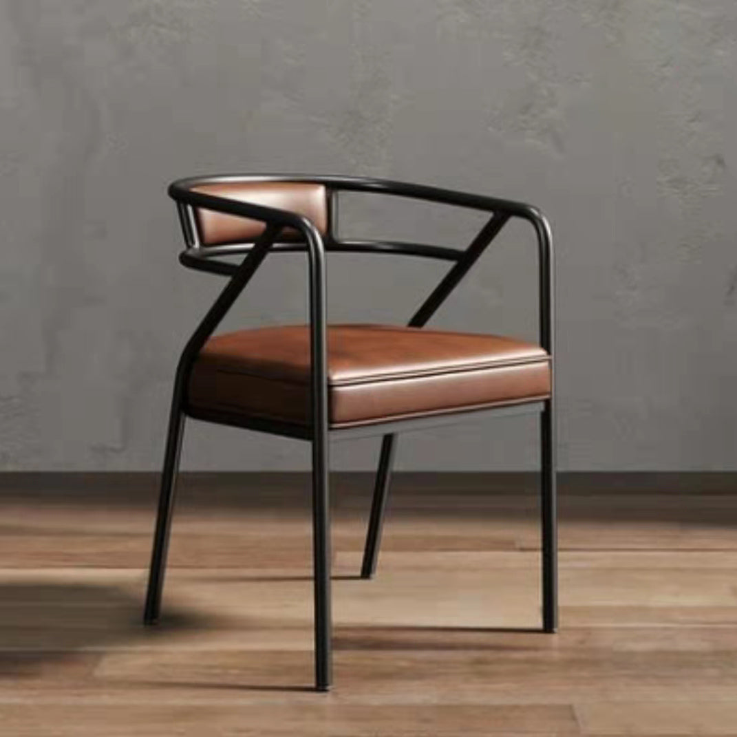 Metal Frame Office Chair with Fixed Arms Contemporary Conference Chair