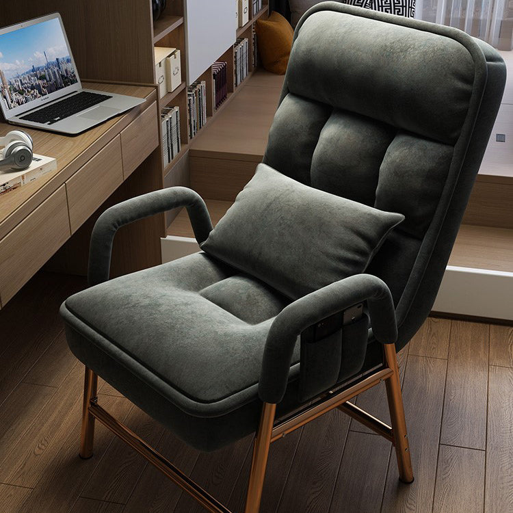 Ergonomic Desk Chair Modern Style Pillow Included Fixed Arms Chair