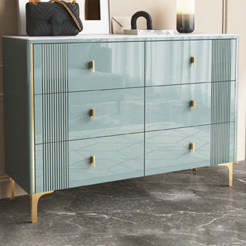 Modern Slate Storage Chest Glam Style Double Dresser with 6 / 8 Drawers