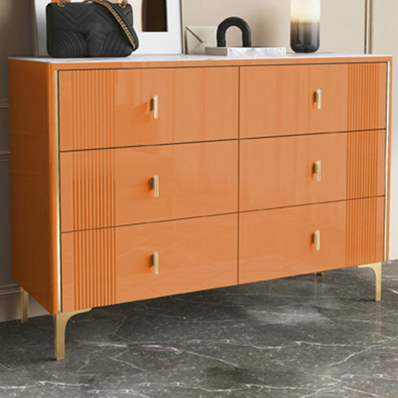 Modern Slate Storage Chest Glam Style Double Dresser with 6 / 8 Drawers