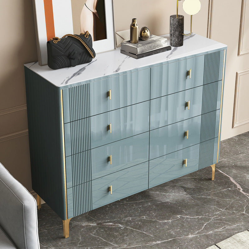 Modern Slate Storage Chest Glam Style Double Dresser with 6 / 8 Drawers