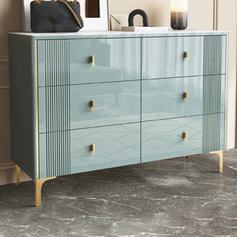 Modern Slate Storage Chest Glam Style Double Dresser with 6 / 8 Drawers
