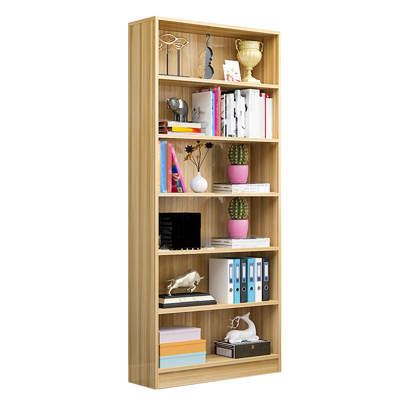 71" H X 9.5" W Modern Bookshelf Wooden Closed Back Bookcase with Rectangular Shelves