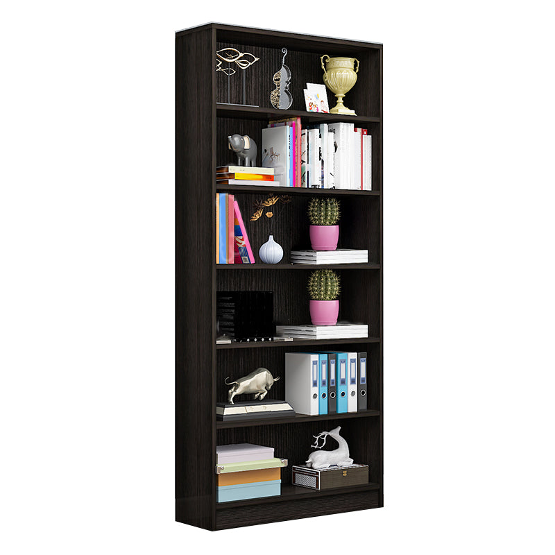 71" H X 9.5" W Modern Bookshelf Wooden Closed Back Bookcase with Rectangular Shelves