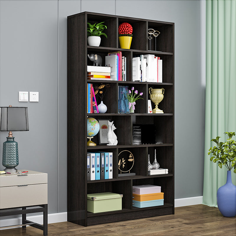 71" H X 9.5" W Modern Bookshelf Wooden Closed Back Bookcase with Rectangular Shelves