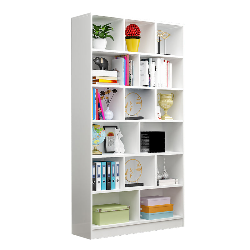 71" H X 9.5" W Modern Bookshelf Wooden Closed Back Bookcase with Rectangular Shelves