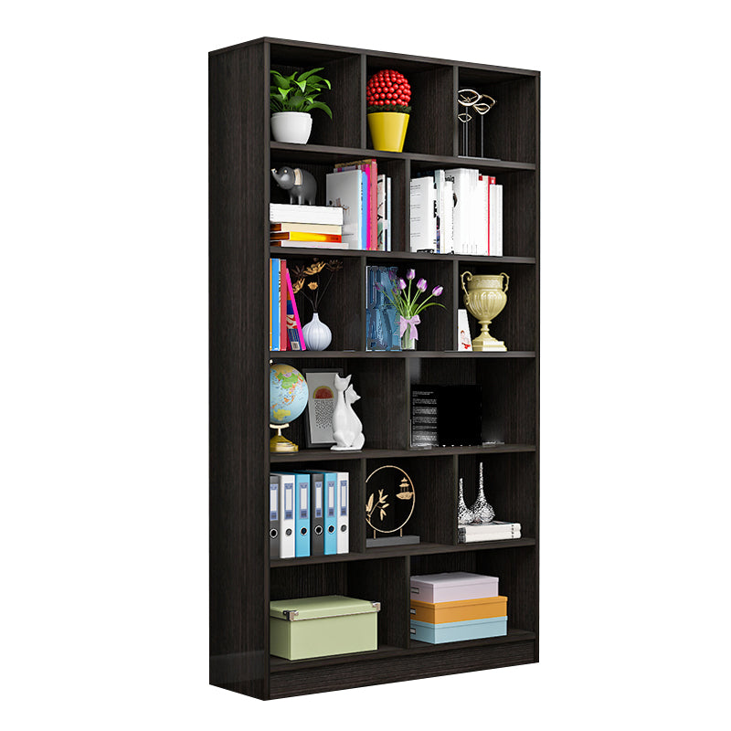 71" H X 9.5" W Modern Bookshelf Wooden Closed Back Bookcase with Rectangular Shelves