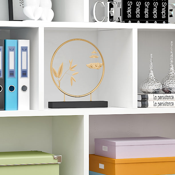 71" H X 9.5" W Modern Bookshelf Wooden Closed Back Bookcase with Rectangular Shelves