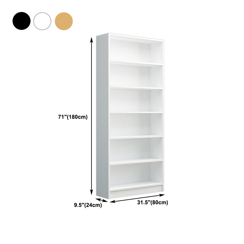 71" H X 9.5" W Modern Bookshelf Wooden Closed Back Bookcase with Rectangular Shelves