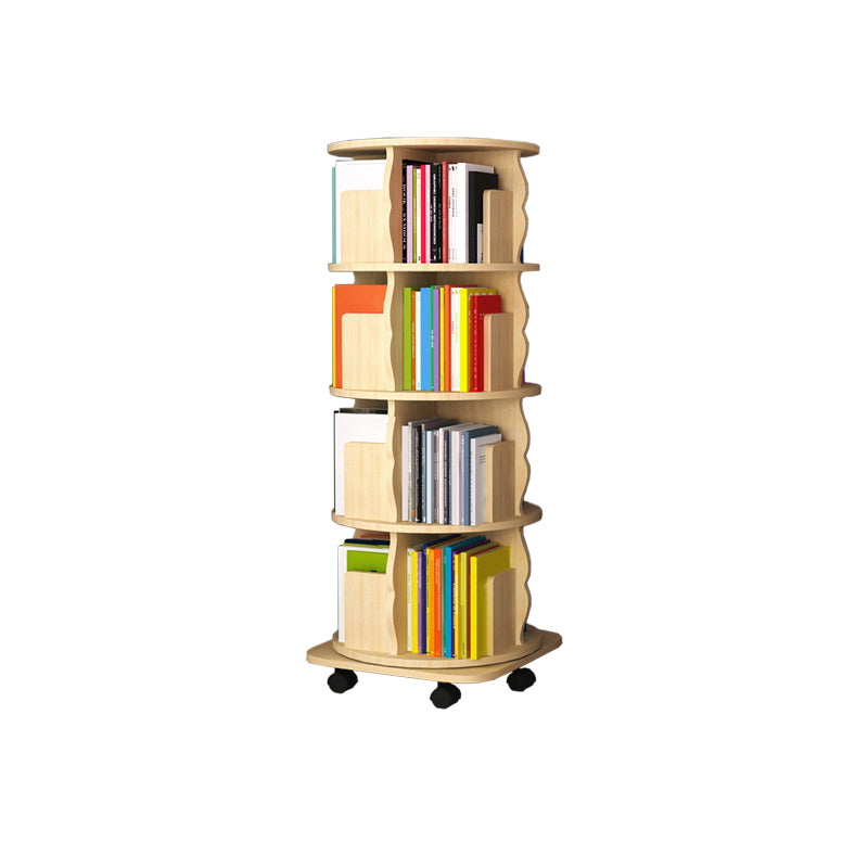 Modern Wood Bookcase Natural 17.3" W Engineered Wood Book Shelf for Home Office