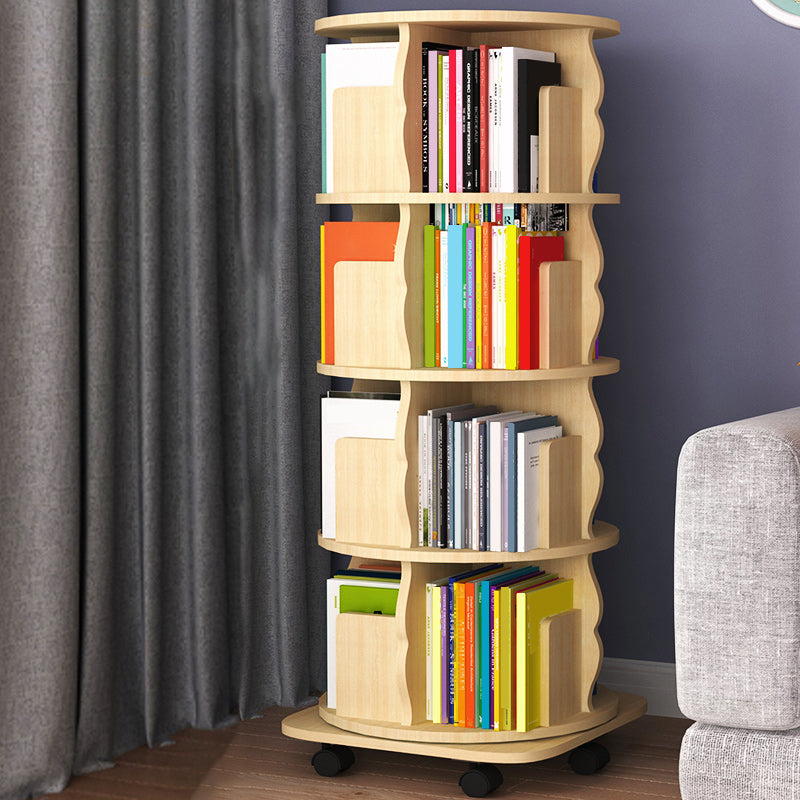 Modern Wood Bookcase Natural 17.3" W Engineered Wood Book Shelf for Home Office