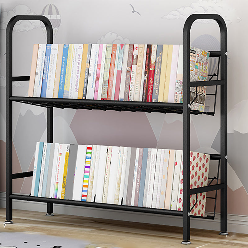 Modern Metal Bookcase Vertical Etagere Open Back Bookshelf in Burnish