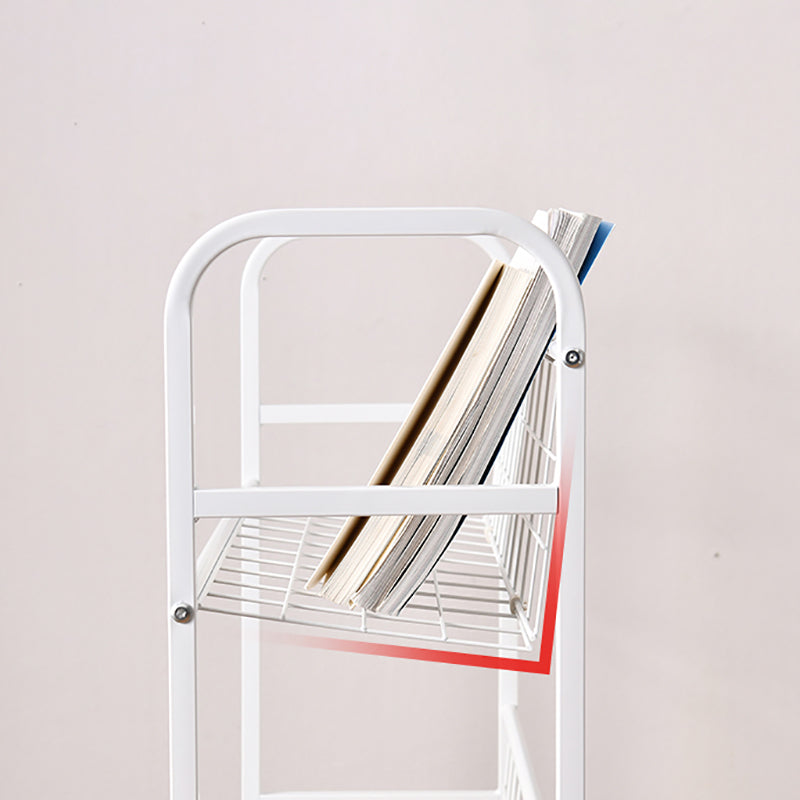 Modern Metal Bookcase Vertical Etagere Open Back Bookshelf in Burnish