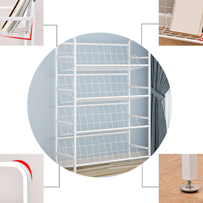 Modern Metal Bookcase Vertical Etagere Open Back Bookshelf in Burnish