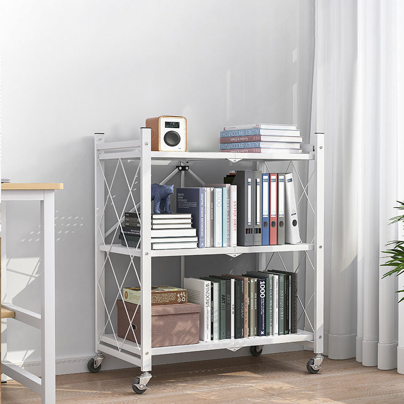 Steel Bookcase, 14.5" W, Geometric 3/4/5-Shelf Stackable Bookshelf Shelves
