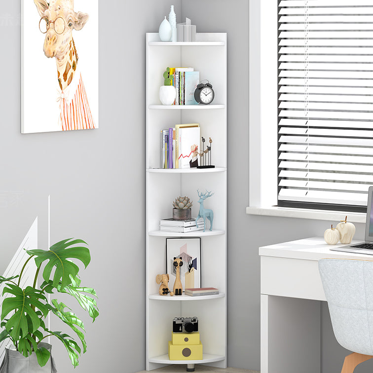 Closed Wooden Bookshelf Modern Home Living Room Multi-layer Corner Bookcase