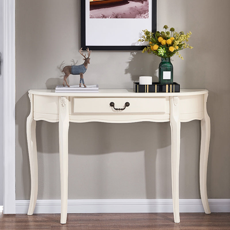 Mid-Century Modern Console Table Half Moon 4 Legs Rubbered Wood Sofa Console Table