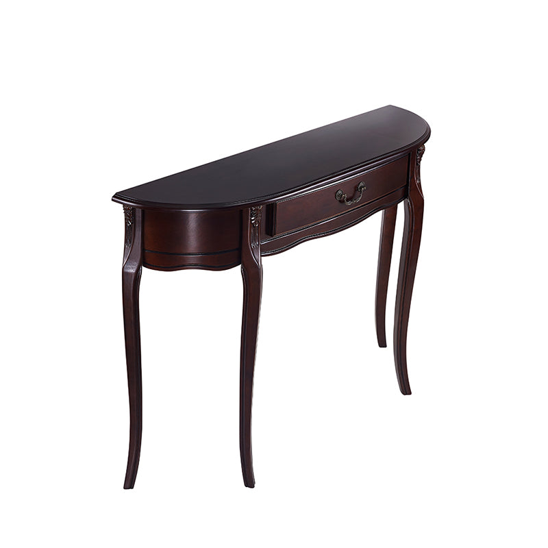 Mid-Century Modern Console Table Half Moon 4 Legs Rubbered Wood Sofa Console Table