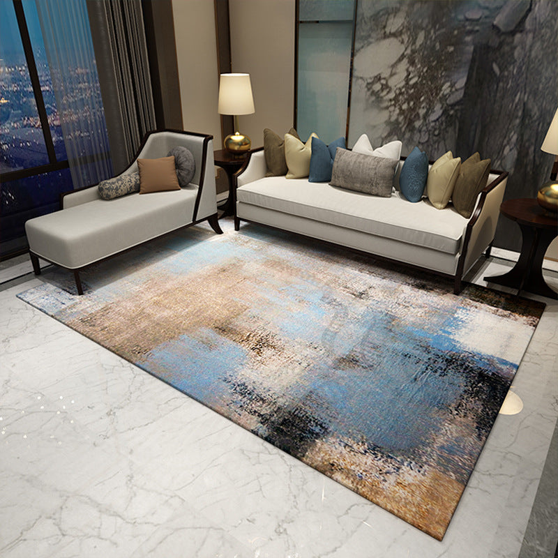 Contemporary Rug Abstract Pattern Basic Area Rug Polyester Anti-Slip Rug for Living Room