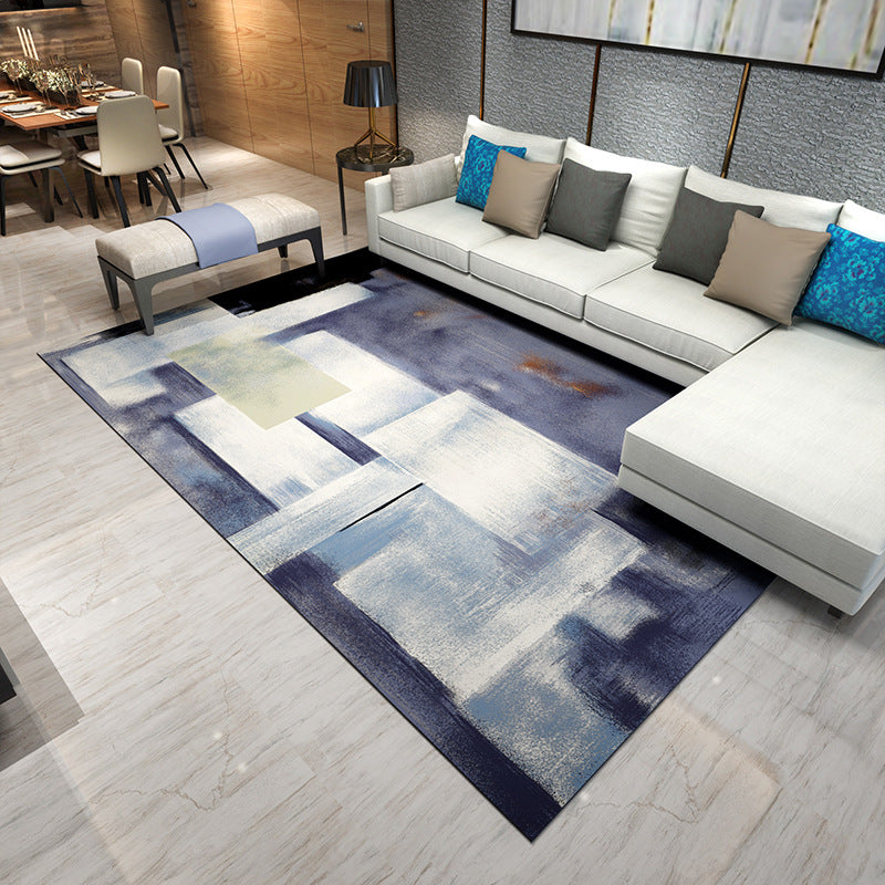 Contemporary Rug Abstract Pattern Basic Area Rug Polyester Anti-Slip Rug for Living Room