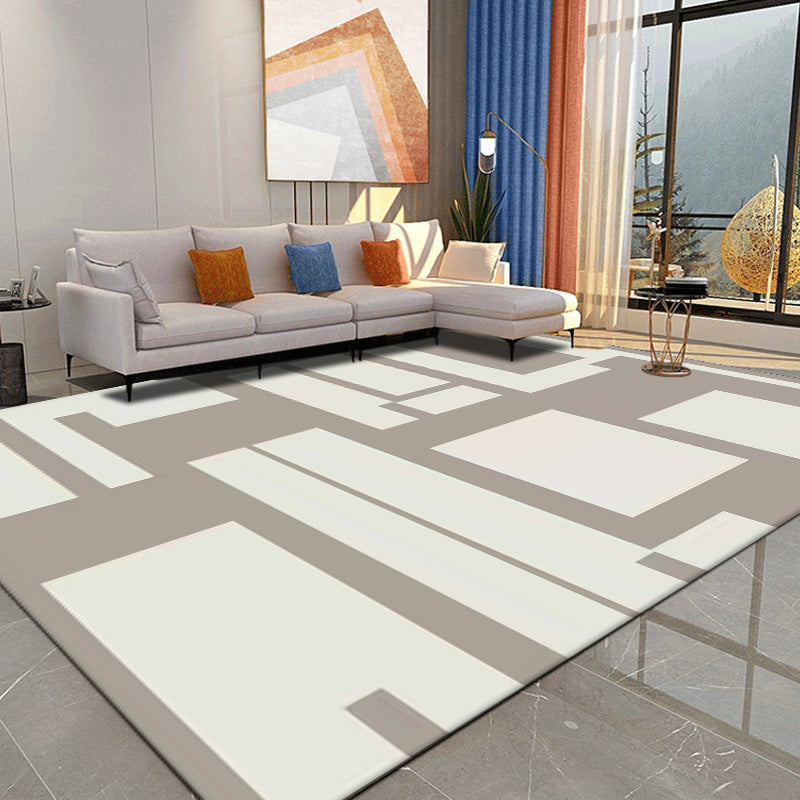 Modern Graphic Pattern Rug Polyester Indoor Carpet Stain Resistant Carpet for Living Room
