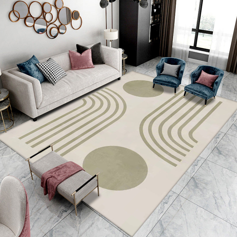 Modern Graphic Pattern Rug Polyester Indoor Carpet Stain Resistant Carpet for Living Room