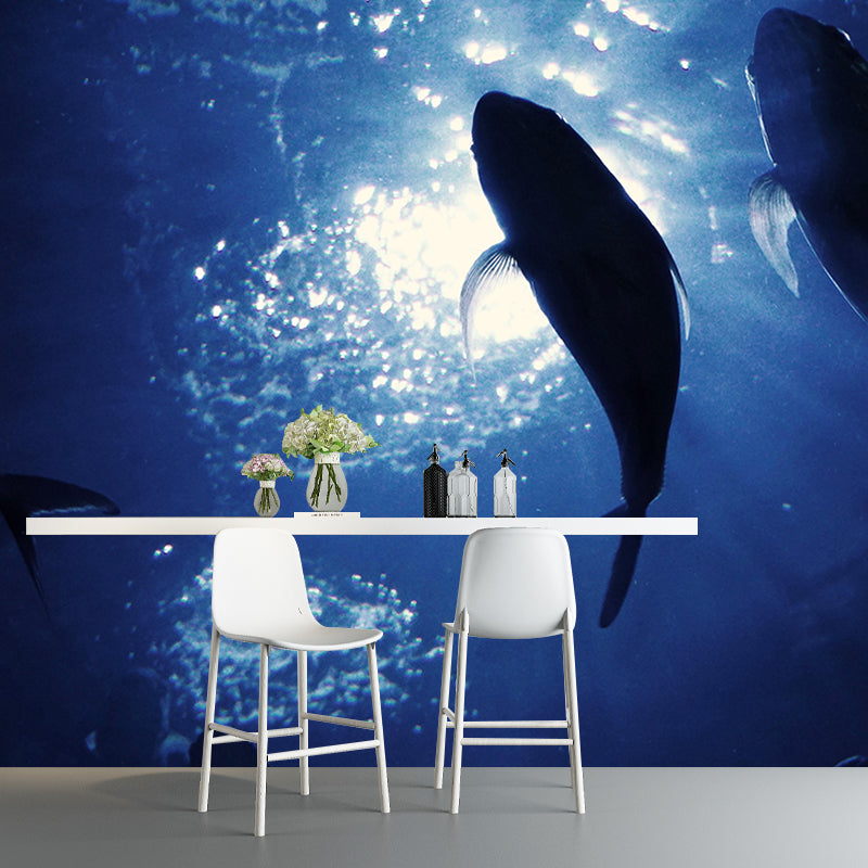 Attractive Wall Mural Shark Patterned Sitting Room Wall Mural