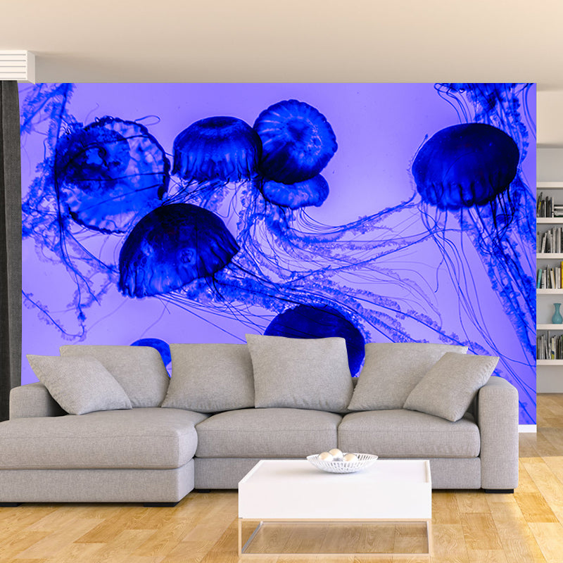 Lifelike Wall Mural Jellyfish Patterned Living Room Wall Mural