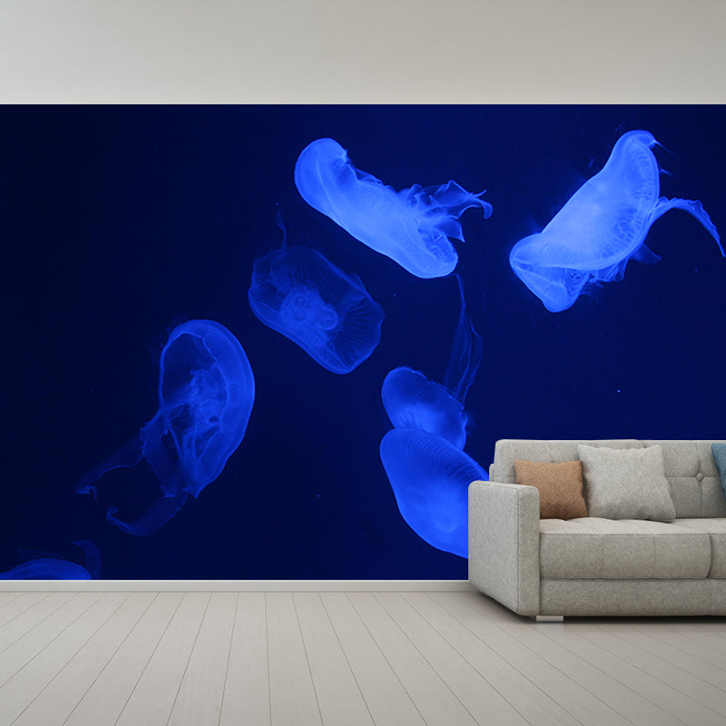 Lifelike Wall Mural Jellyfish Patterned Living Room Wall Mural