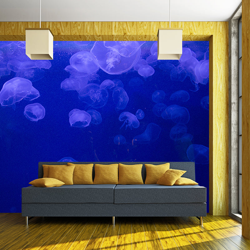 Lifelike Wall Mural Jellyfish Patterned Living Room Wall Mural