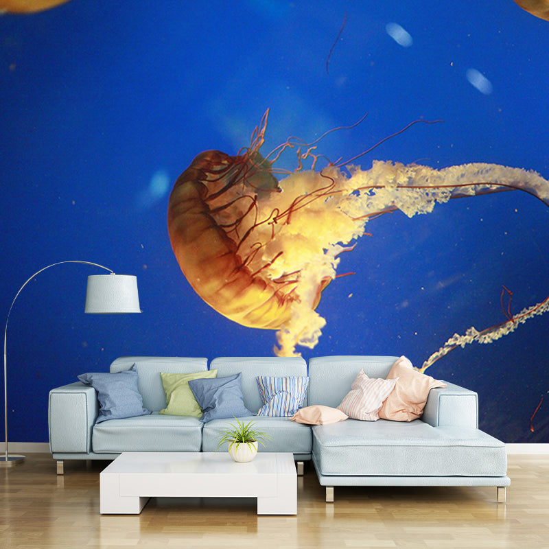 Exquisite Wall Mural Jellyfish Pattern Drawing Room Wall Mural