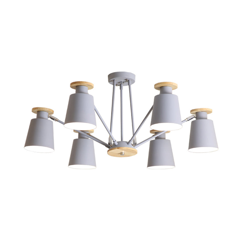 Rotatable Bucket Shade Chandelier Nordic Simple Metal Pendant Light for Living Room