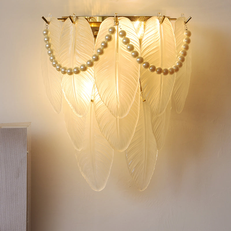 Wall Light Fixture Modern Style Glass Shaded Wall Mount Lighting