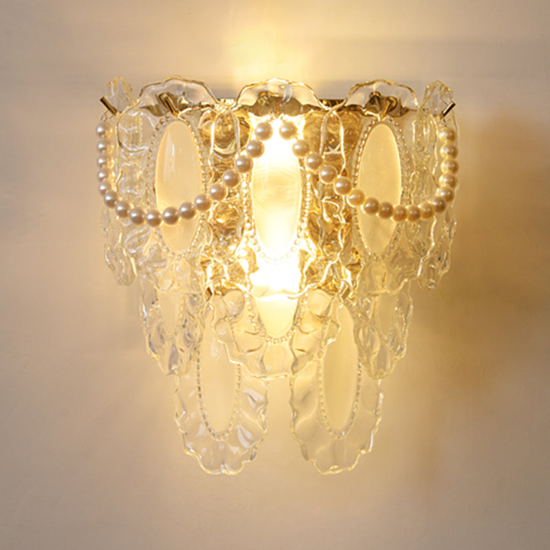 Wall Light Fixture Modern Style Glass Shaded Wall Mount Lighting