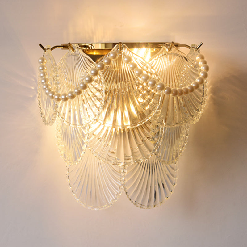 Wall Light Fixture Modern Style Glass Shaded Wall Mount Lighting