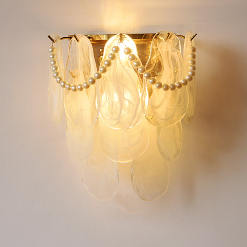 Wall Light Fixture Modern Style Glass Shaded Wall Mount Lighting