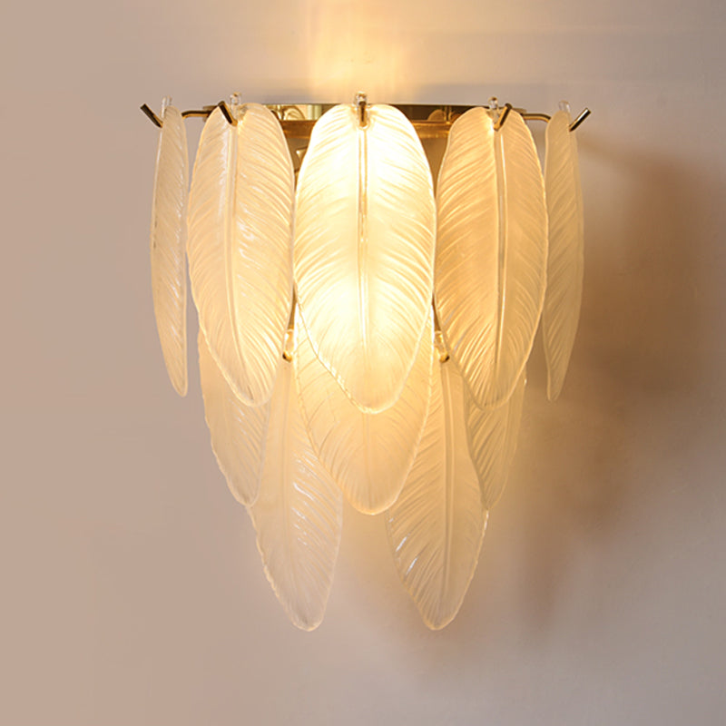 Wall Light Fixture Modern Style Glass Shaded Wall Mount Lighting