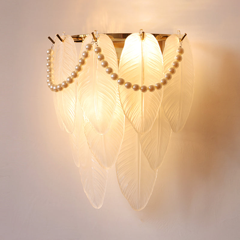 Wall Light Fixture Modern Style Glass Shaded Wall Mount Lighting