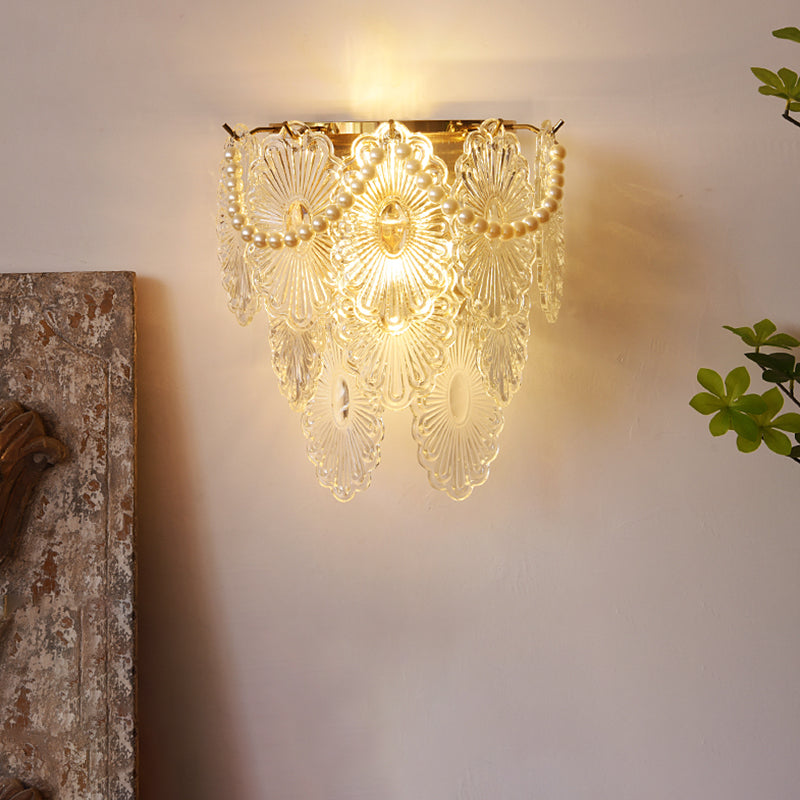 Wall Light Fixture Modern Style Glass Shaded Wall Mount Lighting