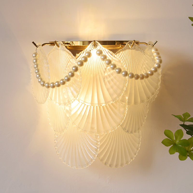 Wall Light Fixture Modern Style Glass Shaded Wall Mount Lighting