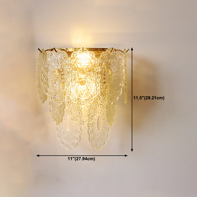 Wall Light Fixture Modern Style Glass Shaded Wall Mount Lighting