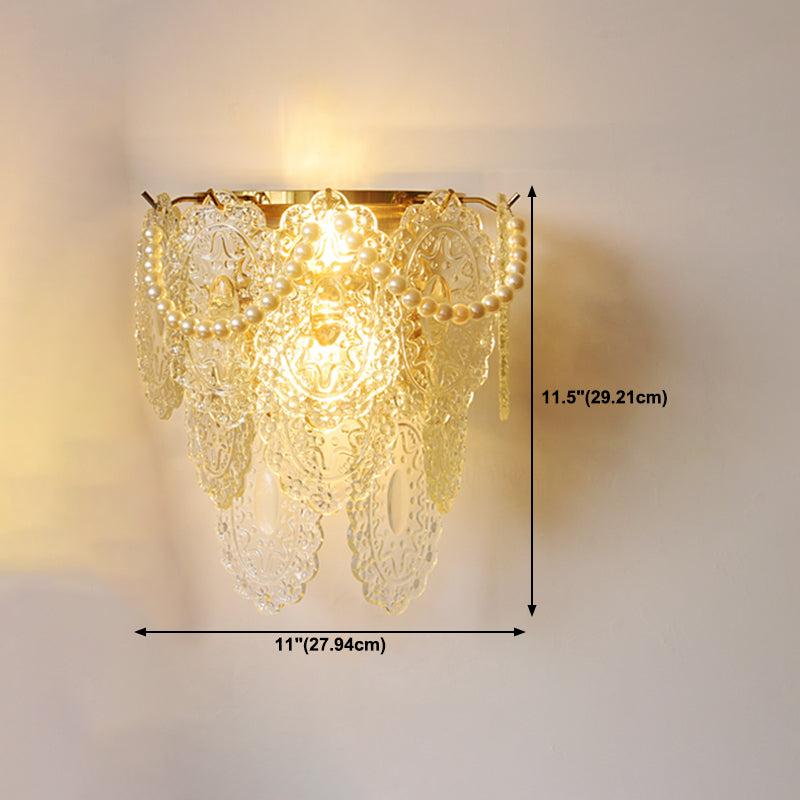 Wall Light Fixture Modern Style Glass Shaded Wall Mount Lighting