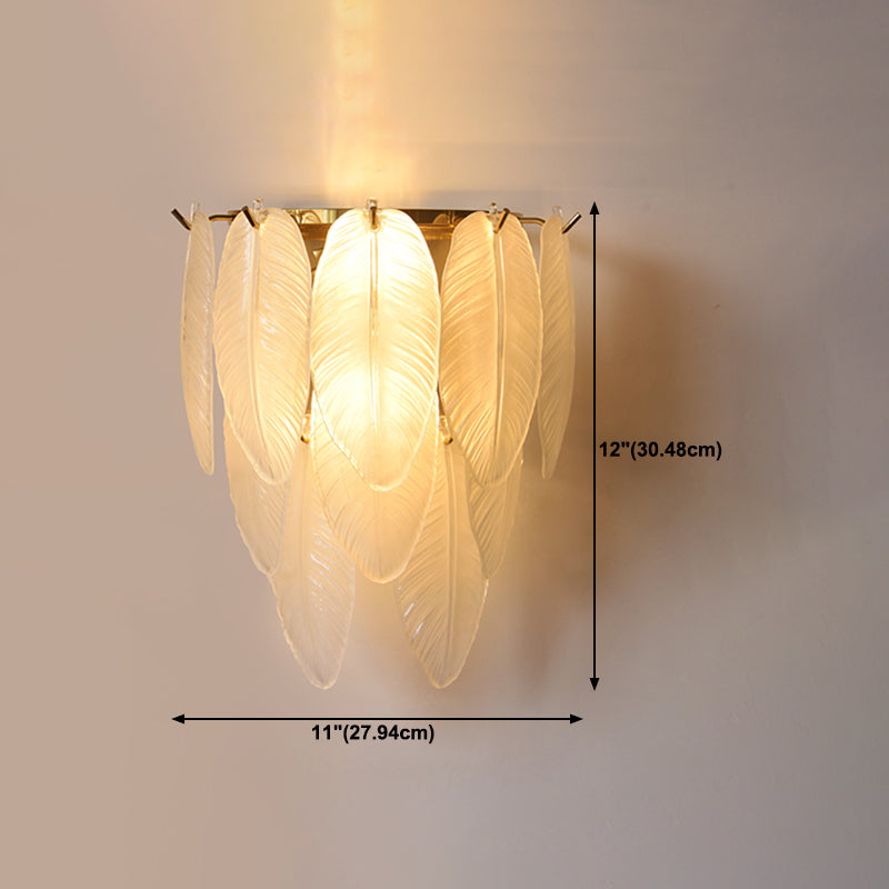 Wall Light Fixture Modern Style Glass Shaded Wall Mount Lighting
